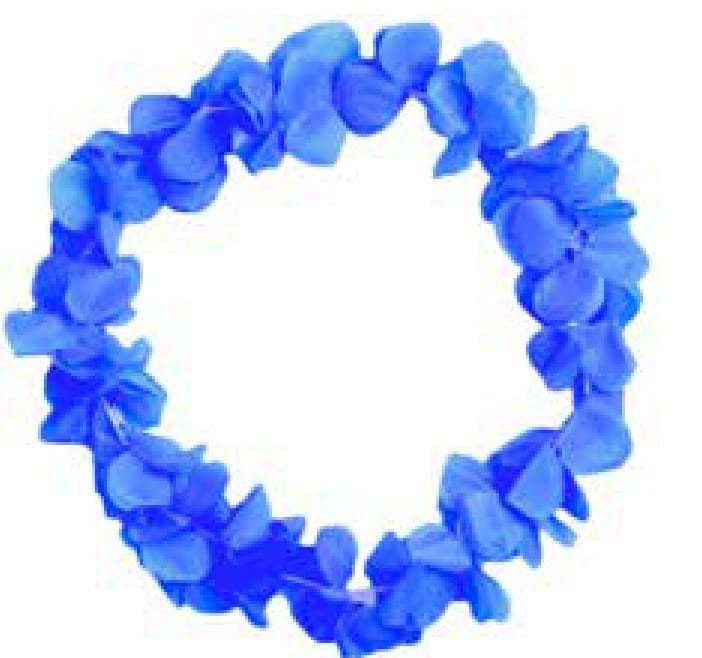 COLAR HAVAIANO AZUL PÉTALAS DUPLA