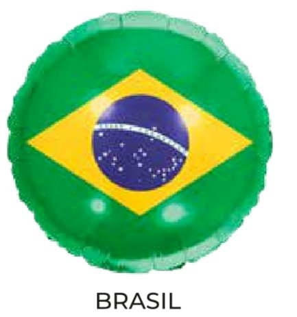 BALÃO METALIZADO REDONDO BRASIL 18¨