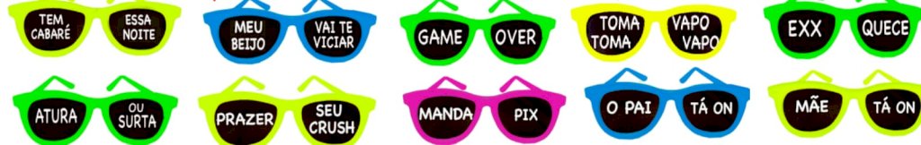 OCULOS NEW WAVE FRASES COLORIDO UNIDADE