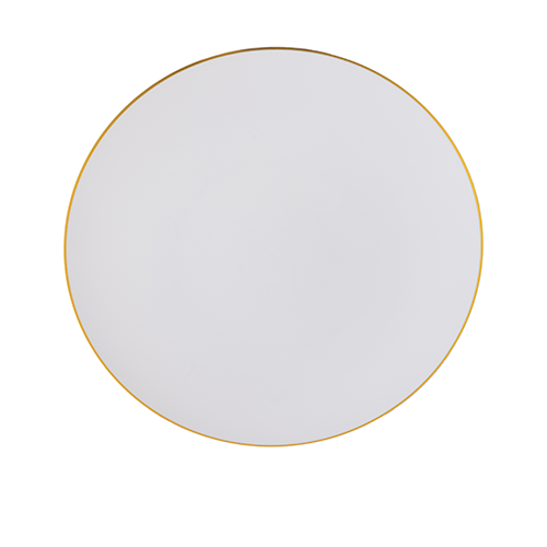 PRATO REFEIÇÃO BRANCO C/ FIO DOURADO 26CM C/6 B0927