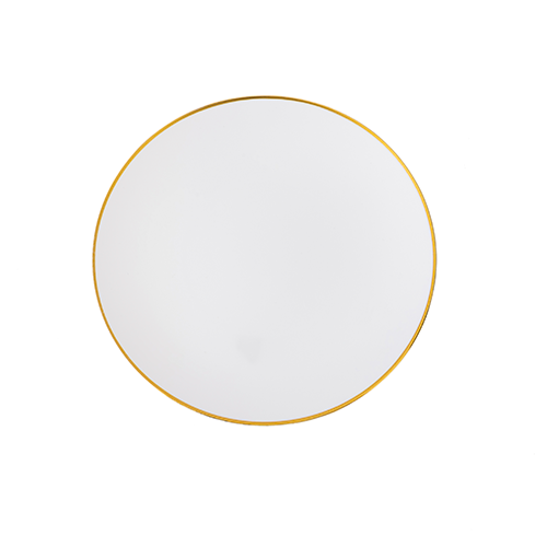 PRATO SOBREMESA BRANCO C/ FIO DOURADO 19CM C/6 B0928