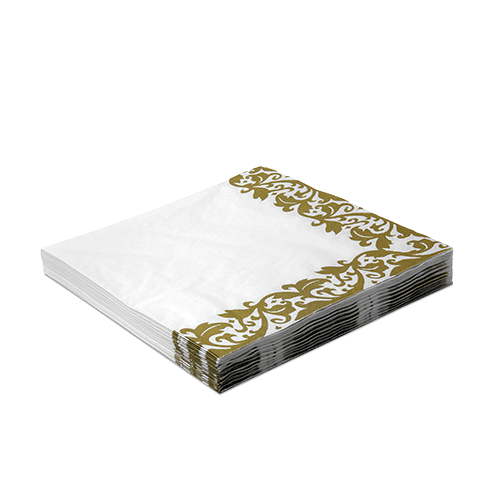 GUARDANAPO ESTAMPADO PRATA 33X33CM C/20UND GE33047