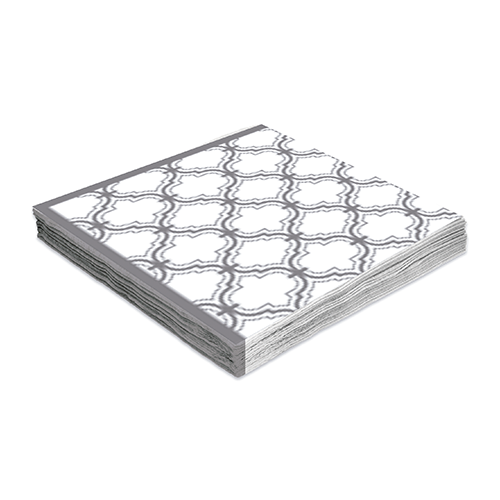 GUARDANAPO ESTAMPADO PRATA 33X33CM C/20UND  GE33109