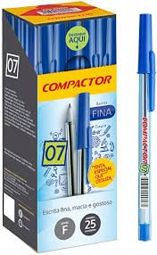 CANETA 0,7MM ESFEROGRAFICA COMPACTOR AZUL UND
