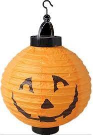 LANTERNA HALLOWEEN ABOBORA DE PAPEL C/LUZ 20CM UND LARANJA