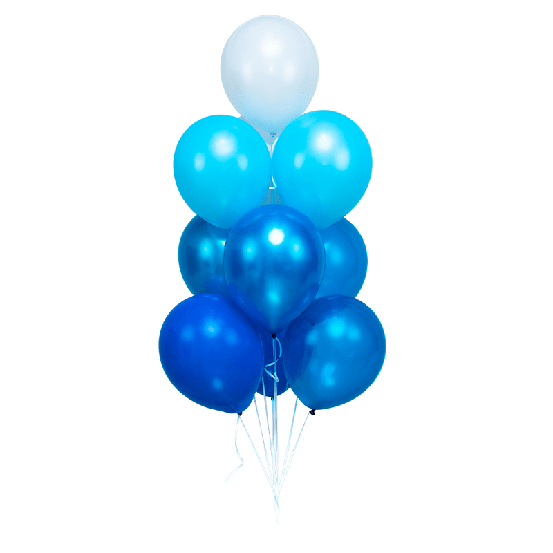 BALAO LATEX KIT DEGRADE AZUL 12 pol 10 un