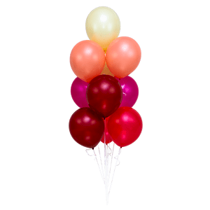 BALAO LATEX KIT DEGRADE VERMELHO 12 pol 10 un.