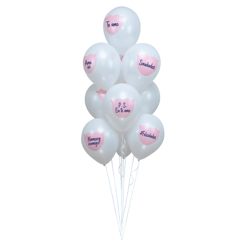 BALAO LATEX MENSAGEM CORAÇÃO 10 POL 10 UND