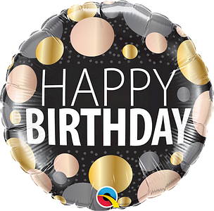 BALAO METALIZADO 18¨BIRTHDAY PONTOS METALICOS