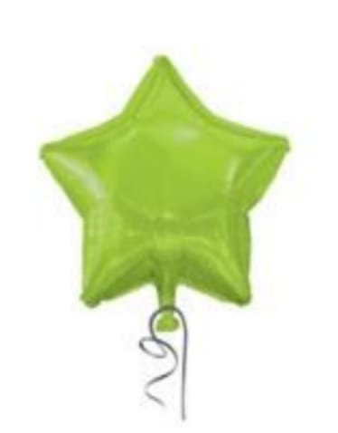 BALAO METALIZADO ESTRELA VERDE LIMÃO 18¨