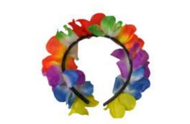 TIARA HAVAINA COM FLORES ARTIFICIAIS COLORIDAS