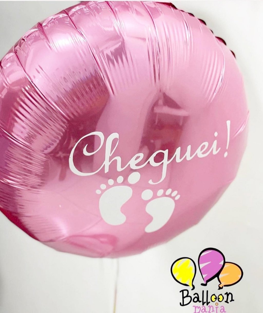 BALAO METALIZADO 18¨ REVELACAO ADESIVADO COM GAS HELIO