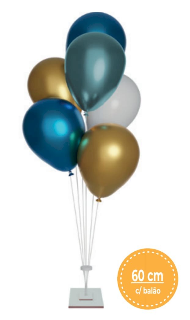 GRIN HOLDER MDF BRANCO C/6 HASTES PARA BALÕES