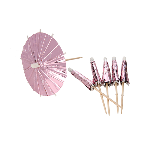 PALITO DECORACAO GUARDA CHUVA 10CM ROSE C/12 HA248