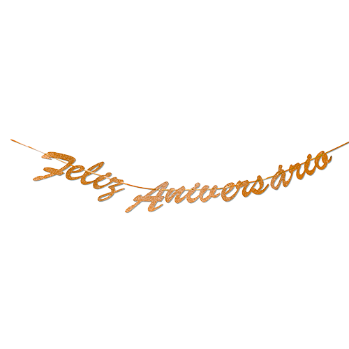 FAIXA FELIZ ANIVERSARIO ROSE GOLD HA318