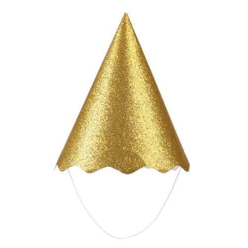 CHAPEU PAPEL METALIZADO DOURADO C/8 HA010