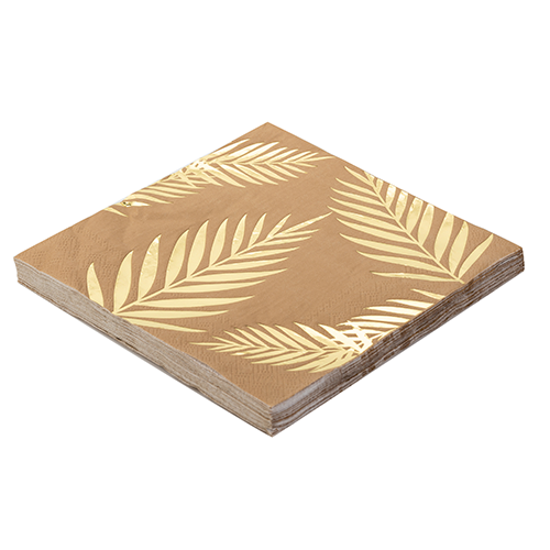 GUARDANAPO ESTAMPADO CRAFT METALIZADO FOLHAGEM33X33CM C/20UND GE33109 