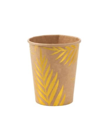 COPO PAPEL CRAFT METALIZADO FOLHAGEM DOURADA C/10 MW110C