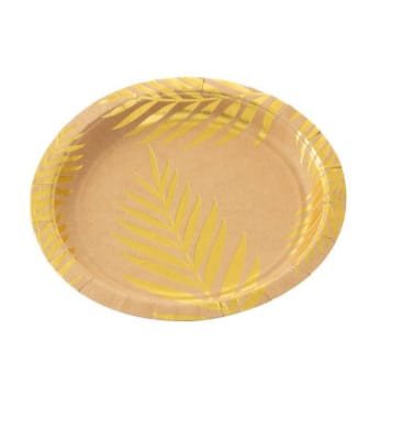 PRATO PAPEL CRAFT METALIZADO FOLHAGEM DOURADO MW110P