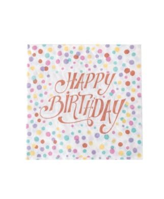 GUARDANAPO FOLHA DUPLA ESTAMPADO HAPPY BIRTHDAY CANDY 33X33CM C/20 GP33153