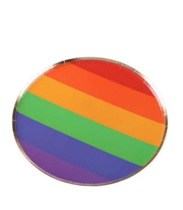 PRATO PAPEL COLORIDO BORDA DOURADA C/8 MY079P