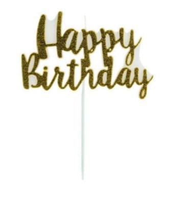 VELA HAPPY BIRTHDAY GLITTER DOURADA V099