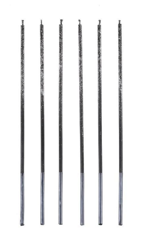 VELA PALITO GIGANTE PRATA C/GLITTER 17CM C/6 V200