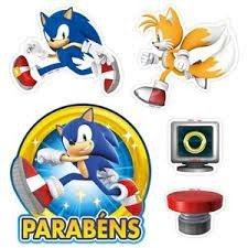 DECORAÇÃO DE BOLO CENARIO SONIC 5UND