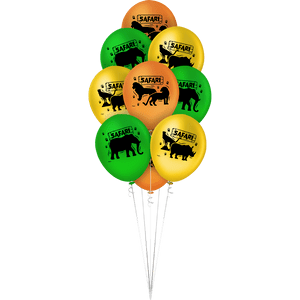 BALAO LATEX REDONDO 9 PLOSGADAS FESTA SAFARI C/25UND