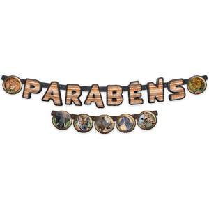 FAIXA PARABENS FESTA SAFARI UND