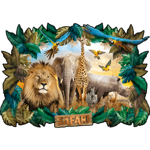 PAINEL DECORATIVO 123X86CM FESTA SAFARI UND