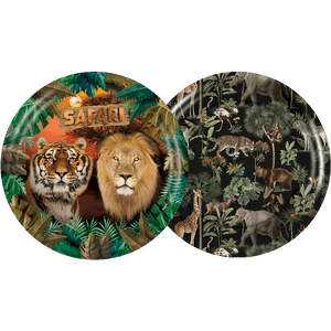 PRATO PAPEL REDONDO 18CM FESTA SAFARI C/12UND