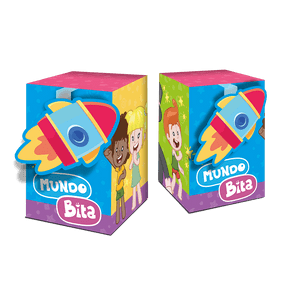 CAIXA SURPRESA QUADRADA COM APLIQUE MUNDO BITA C/8