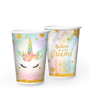 COPO PAPEL 180ML FESTA UNICORNIO C/12