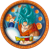 PRATO REDONDO PAPEL DRAGON BALL C/8