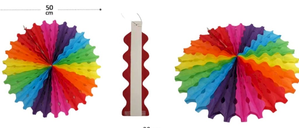 ENFEITE MARGARIDA EM PAPEL COLORIDO 50CM XY034