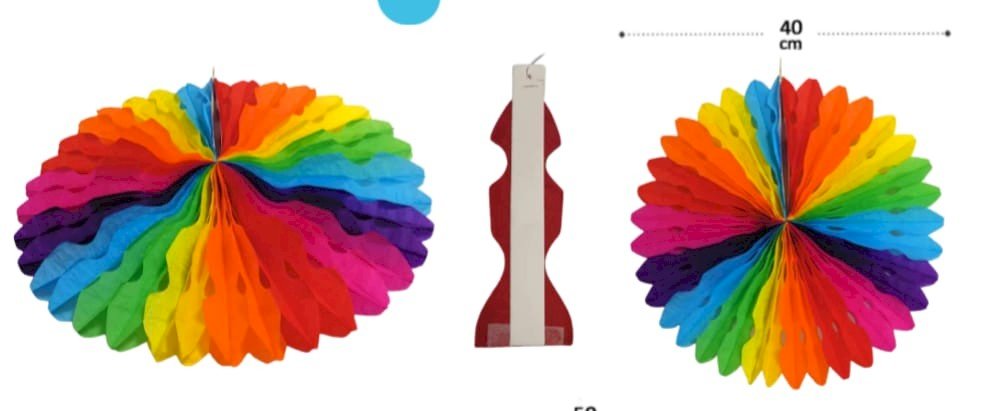 ENFEITE MARGARIDA EM PAPEL COLORIDO 40CM  XY009