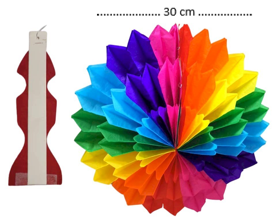 ENFEITE MARGARIDA 3D EM PAPEL COLORIDO 30CM  J56
