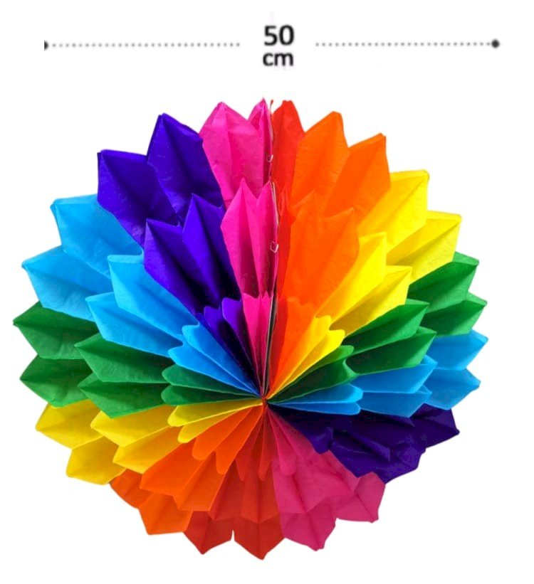 ENFEITE MARGARIDA 3D EM PAPEL COLORIDO 50CM  J57