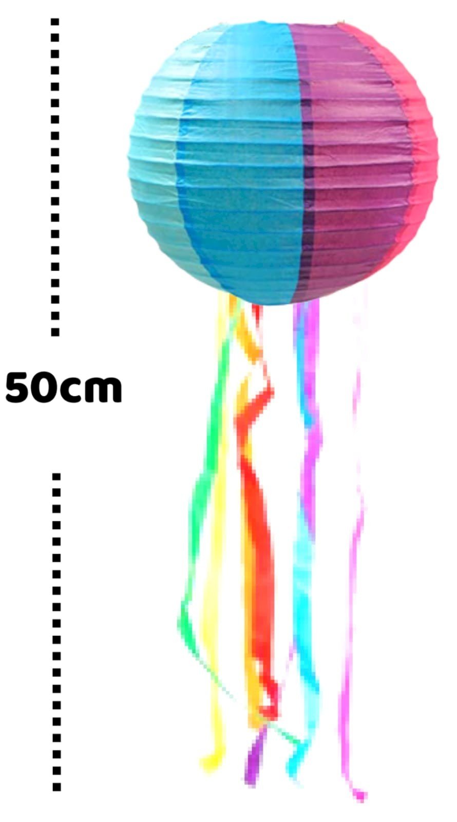 BALAO LUMINARIA EM PAPEL COLORIDO 50CM  J59