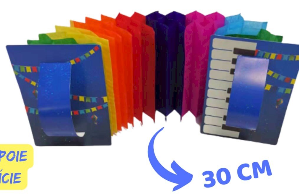 ENFEITE PAPEL COLORIDO SANFONA 30CM  J47