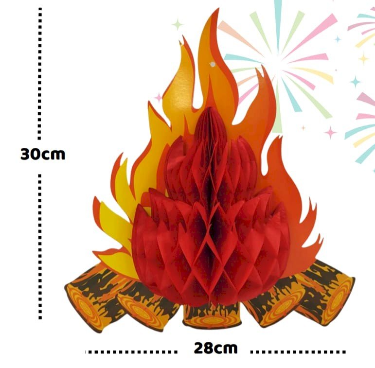 ENFEITE EM PAPEL FOGUEIRA 3D 28X30CM  J54