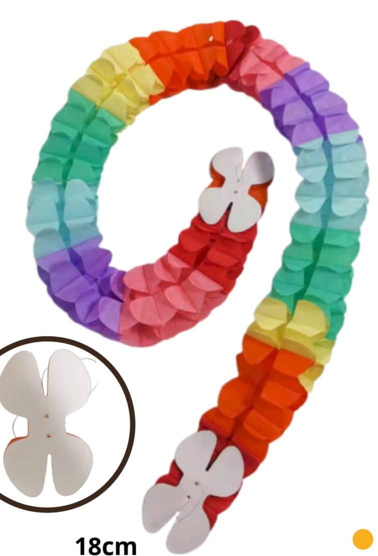 ENFEITE GUIRLANDA EM PAPEL COLORIDO 3 METROS  XY31