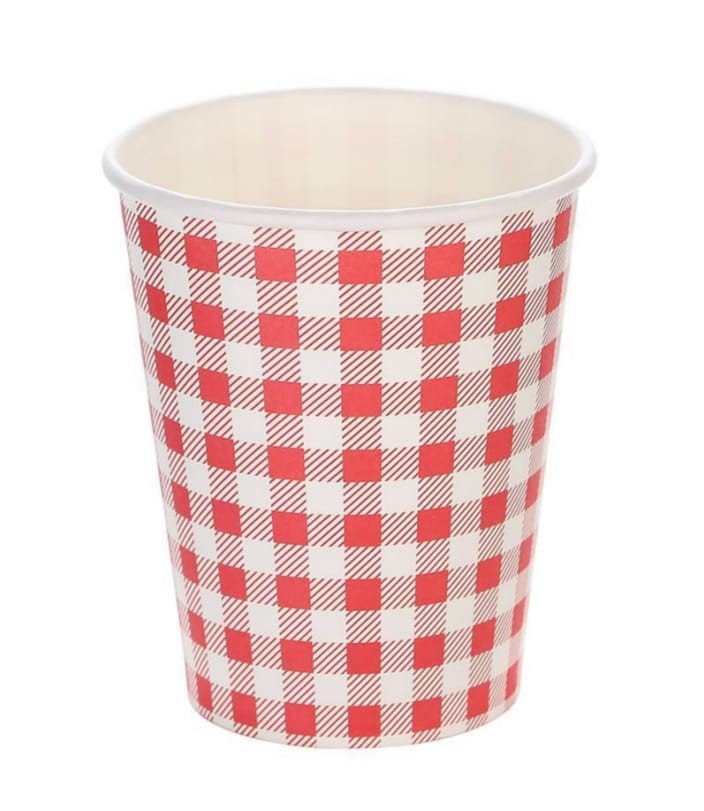 COPO PAPEL XADREZ VERMELHO C/10 UND 200ML MX053S