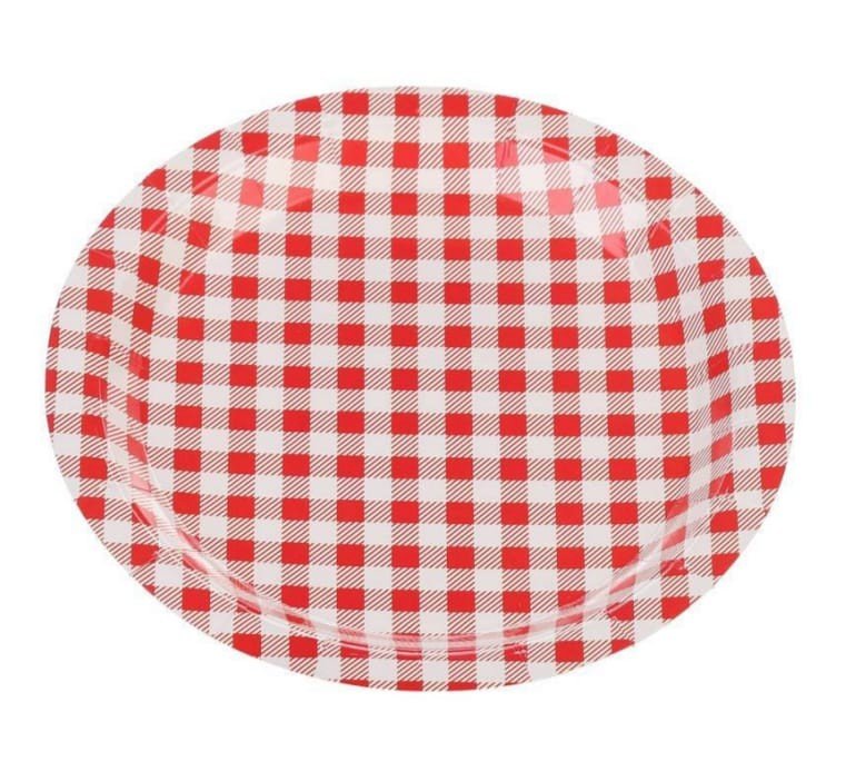 PRATO PAPEL XADREZ VERMELHO C/10 UND MX053R