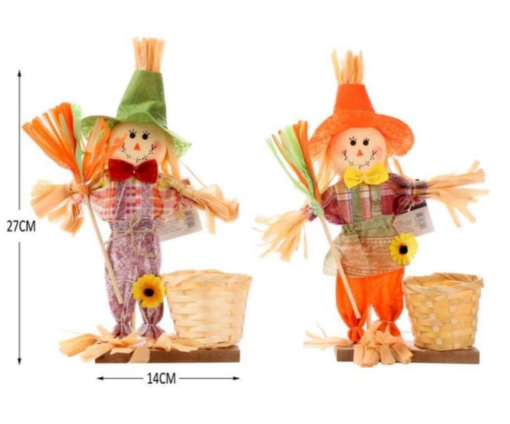 ENFEITE JUNINO CESTA ESPANTALHO DIVERSOS 27CM  HJ002