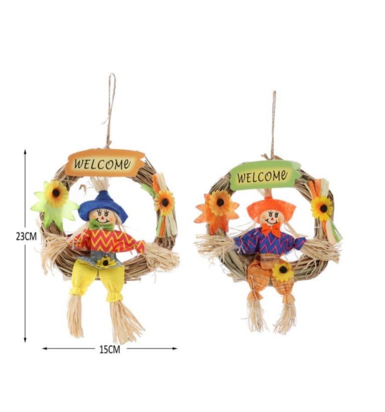 GUIRLANDA JUNINA ESPANTALHO WELCOME 23CM UND  HJ011