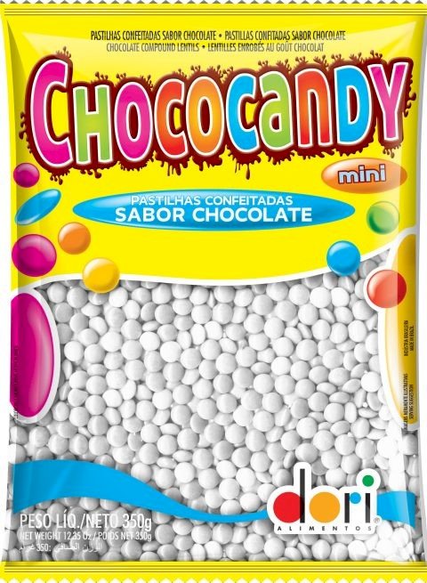 CHOCOCANDY PASTILHA CONFEITADA BRANCO 350G