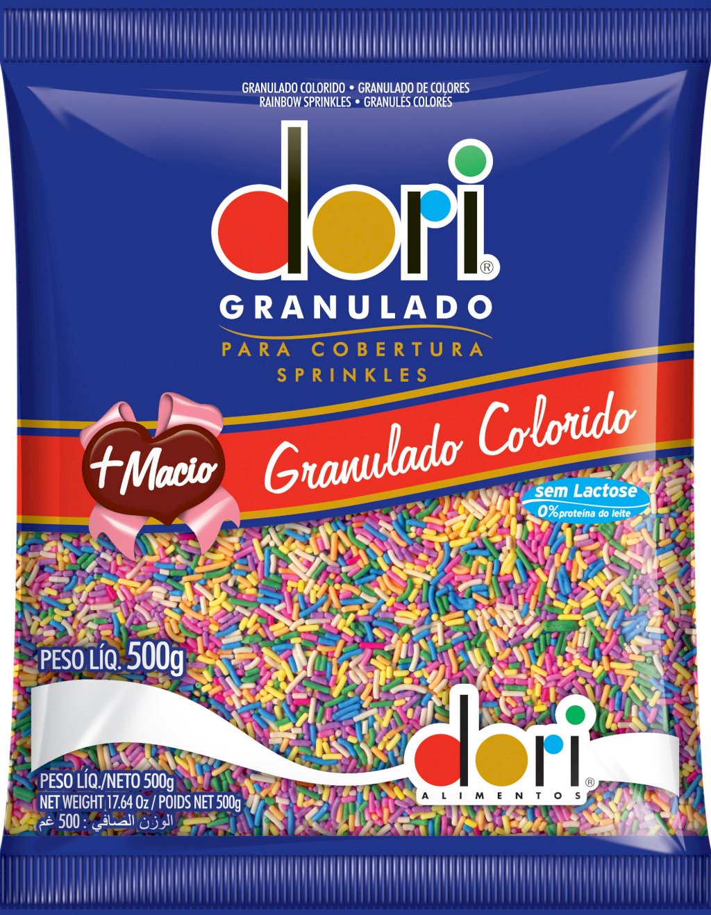 GRANULADO CONFEITO COLORIDO DORI 500G