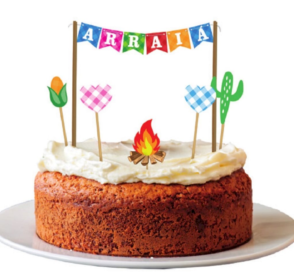 TOPO DE BOLO BANDEIRINHA ARRAIA